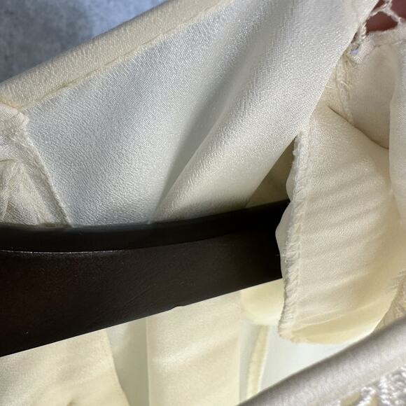 San Andre 1993 Womens Vintage Blouse Size 6 Lace Neck White Long Sleeve - Picture 13 of 16